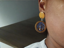 Load image into Gallery viewer, Handmade Wood and metal Tree of Life Clip On Dangle Earrings
