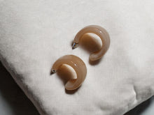 Load image into Gallery viewer, Classic Acrylic Huggie hoop Earrings pierced ears
