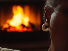 Load image into Gallery viewer, Classic Acrylic Huggie hoop Earrings pierced ears
