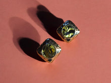 Load image into Gallery viewer, Vintage abstract metal square Stud  Clip On Earrings
