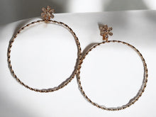 Load image into Gallery viewer, Large Gold Metal Hoop Clip On Earrings 4 inch
