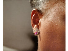 Load image into Gallery viewer, Rhinestone Stud Cluster Clip On Earrings gold
