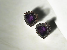 Load image into Gallery viewer, Rhinestone avant garde heart earrings pierced ears
