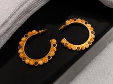 Load image into Gallery viewer, Minimalist Wood and Metal Hoop Earrings
