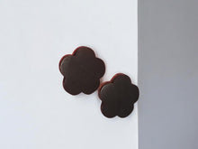 Load image into Gallery viewer, Extra Large Handmade Wooden Stud Clip On Earrings Black
