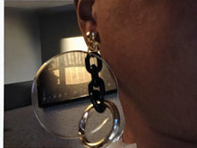 Load image into Gallery viewer, Chunky Handmade Mixed Media Acrylic chain Clip On Earrings
