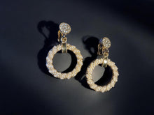 Load image into Gallery viewer, Small Rhinestone Hoop Clip On Earrings gold
