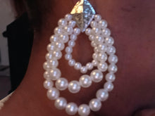Load image into Gallery viewer, Avant garde large faux pearl multi hoop earrings (Pierced ears)
