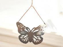 Load image into Gallery viewer, Giant silver metal Butterfly dangle Clip On Earrings silver 5 inch
