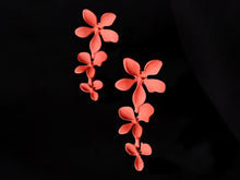 Load image into Gallery viewer, Abstract Molded Flower Petals Statement Earrings (pierced ears)

