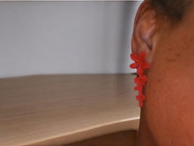 Load image into Gallery viewer, Abstract Molded Flower Petals Statement Earrings (pierced ears)
