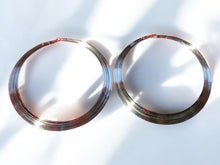 Load image into Gallery viewer, Rare Giant silver  wire Metal Hoop Earrings 6 inch silver
