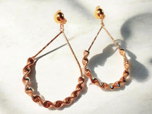 Load image into Gallery viewer, Handmade  gold Metal Spiral Hoop  Clip On Earrings

