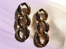 Load image into Gallery viewer, Glam art deco chain Earrings pierced ears
