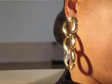 Load image into Gallery viewer, Glam art deco chain Earrings pierced ears
