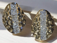 Load image into Gallery viewer, Abstract glam hammered Metal cluster Earrings (pierced ears)
