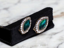 Load image into Gallery viewer, Rhinestone Stud Cluster Clip On Earrings green
