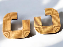 Load image into Gallery viewer, Minimalist Wood Geometric Earrings, Lightweight, for Pierced Ears
