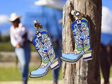Load image into Gallery viewer, Handmade wooden Cowboy Boot Clip On Earrings Beyonce cowboy carter Theme
