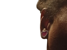 Load image into Gallery viewer, Pink enameled  Heart Stud Clip On Earrings gold
