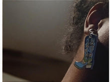 Load image into Gallery viewer, Handmade wooden Cowboy Boot Clip On Earrings Beyonce cowboy carter Theme
