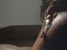 Load image into Gallery viewer, Handmade small Gold Metal and Cowrie Shell Clip On Earrings
