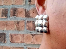 Load image into Gallery viewer, Chunky Vintage Hammered woven metal large stud Earrings (Pierced Ears)
