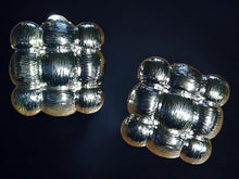 Load image into Gallery viewer, Chunky Vintage Hammered woven metal large stud Earrings (Pierced Ears)
