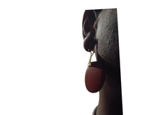 Load image into Gallery viewer, Handmade Natural Wood Dangle Clip On Dangle Earrings black/gold
