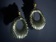 Load image into Gallery viewer, Extra large Hammered Metal Hoop Clip On Earrings gold
