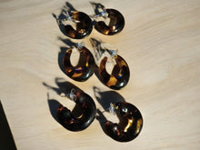 Load image into Gallery viewer, Minimalist Tortoise resin small hoop Earring set of 3  (pierced ears)
