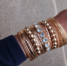 Load image into Gallery viewer, Chunky Boho Gold Bangle Set, Layered Bracelets (Set of 20)
