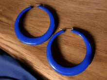 Load image into Gallery viewer, Xl Vintage Acrylic Hoop Earrings pierced ears 4 inch
