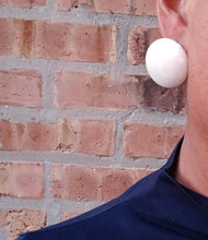 Load image into Gallery viewer, Vintage style opal enameled acrylic button Stud Clip On Earrings
