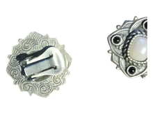 Load image into Gallery viewer, Vintage avant garde cluster Stud Clip On Earrings 1980s
