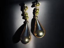 Load image into Gallery viewer, Handmade chunky Gold Dangle Clip On Earrings
