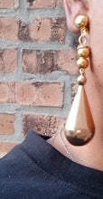 Load image into Gallery viewer, Handmade chunky Gold Dangle Clip On Earrings
