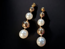 Load image into Gallery viewer, Chunky extra large Faux Pearl  Dangle Clip On Earrings 4 in
