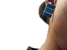 Load image into Gallery viewer, Vintage pop art square  Stud Clip On Earrings 1980s
