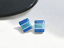 Load image into Gallery viewer, Vintage pop art square  Stud Clip On Earrings 1980s
