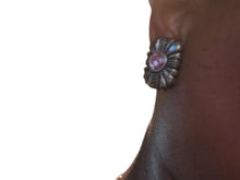 Load image into Gallery viewer, Vintage glam brutalist metal cluster Stud Clip On Earrings 1980s
