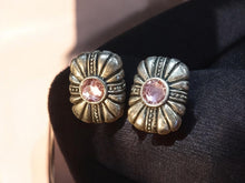 Load image into Gallery viewer, Vintage glam brutalist metal cluster Stud Clip On Earrings 1980s
