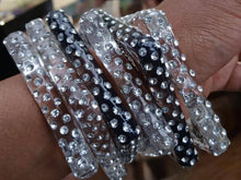 Load image into Gallery viewer, Set of 6 chunky vintage acrylic bangles
