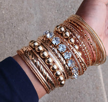 Load image into Gallery viewer, Chunky Boho Gold Bangle Set, Layered Bracelets (Set of 20)
