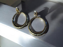 Load image into Gallery viewer, Classic Clip On  Bamboo Hoop Earrings gold
