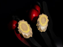 Load image into Gallery viewer, Vintage abstract wooden Stud Clip On Earrings 1970s
