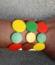 Load image into Gallery viewer, Abstract Chunky Wooden stretch cuff

