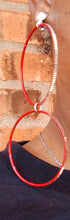 Load image into Gallery viewer, Handmade Red enameled metal multi Hoop Clip On Earrings
