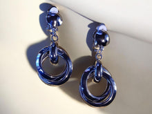 Load image into Gallery viewer, Medium sized Metal Hoop Clip On  Earrings silver
