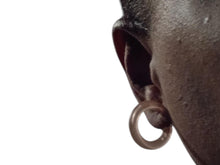 Load image into Gallery viewer, Vintage small  minimalist nude acrylic hoop Clip On Earrings 1980s
